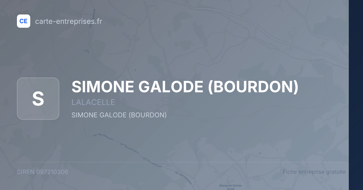 SIMONE GALODE (BOURDON) — 097210306 — fiche entreprise