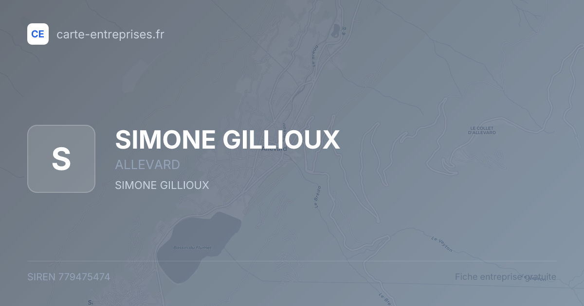 SIMONE GILLIOUX — 779475474 — fiche entreprise