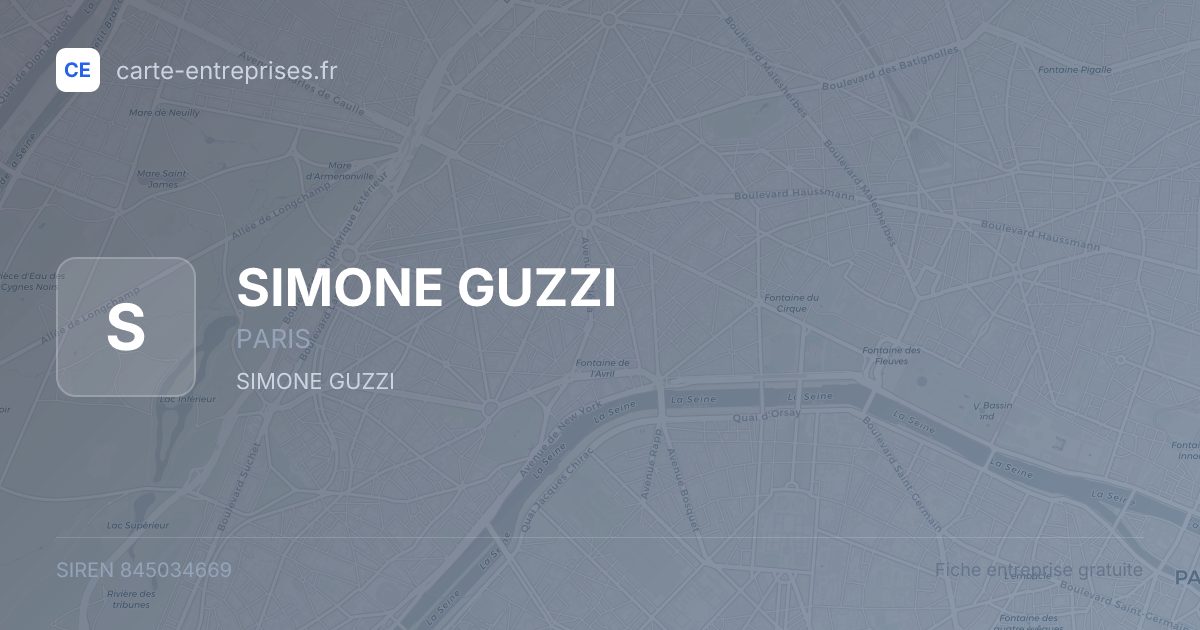 SIMONE GUZZI — 845034669 — fiche entreprise