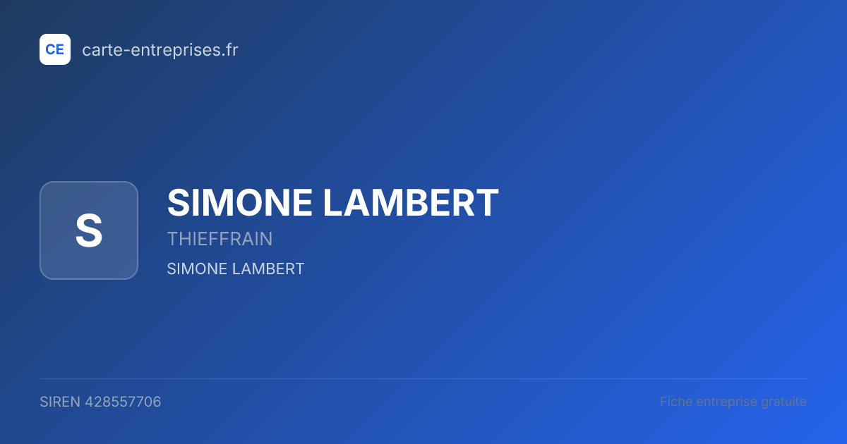 SIMONE LAMBERT — 428557706 — fiche entreprise