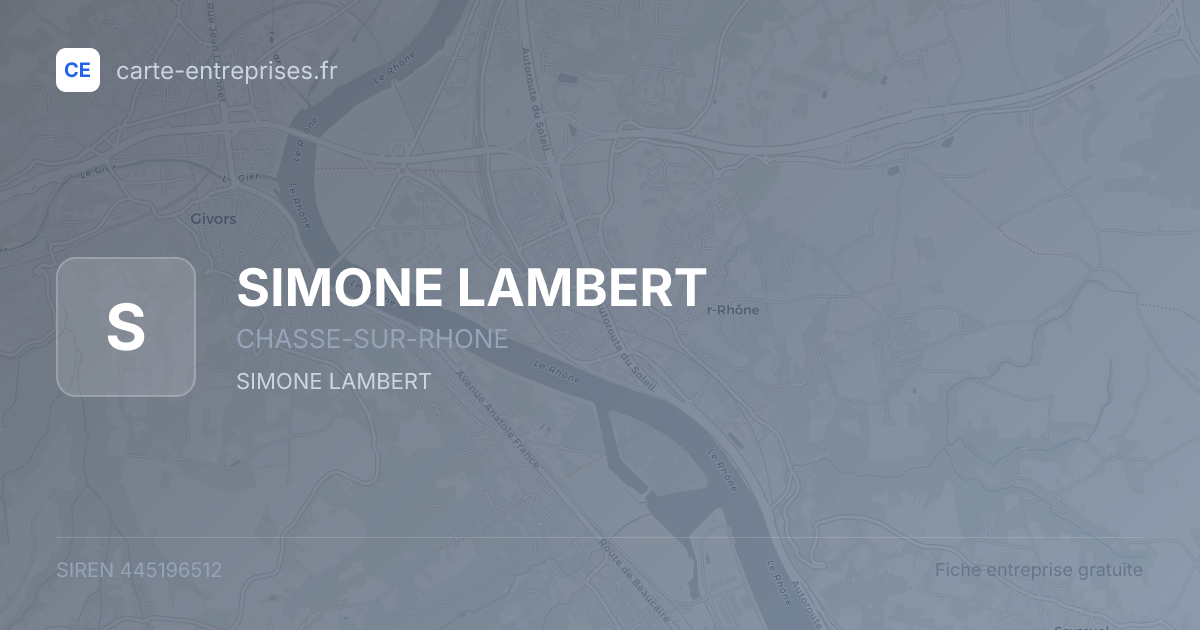 SIMONE LAMBERT — 445196512 — fiche entreprise