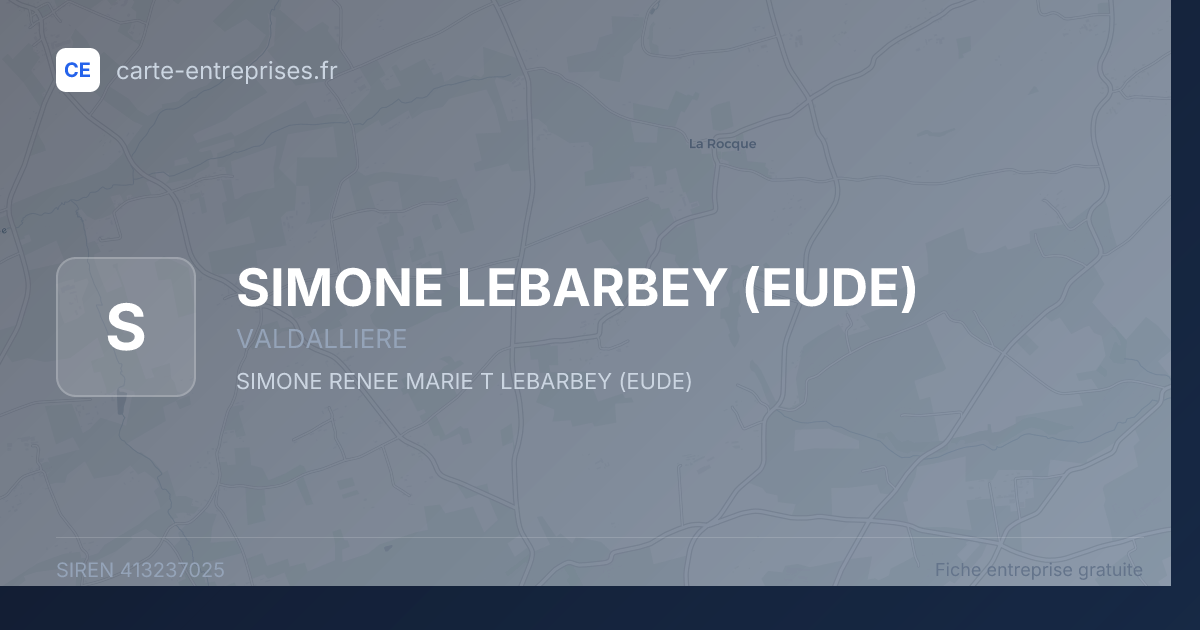 SIMONE LEBARBEY (EUDE) — 413237025 — fiche entreprise