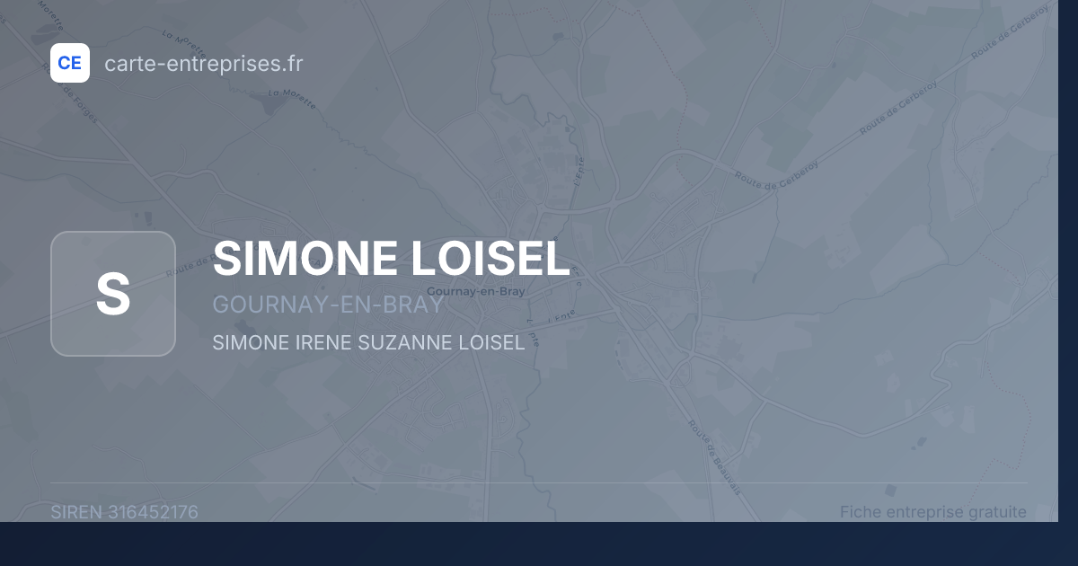 SIMONE LOISEL — 316452176 — fiche entreprise