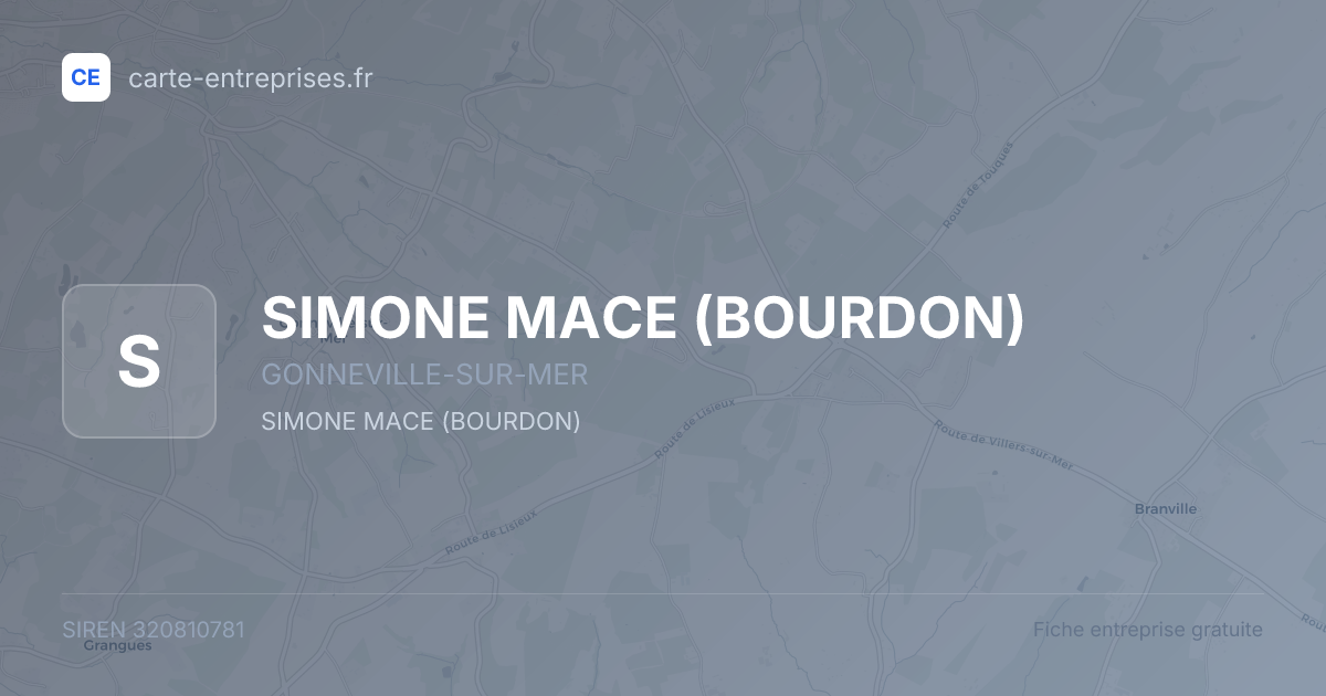 SIMONE MACE (BOURDON) — 320810781 — fiche entreprise