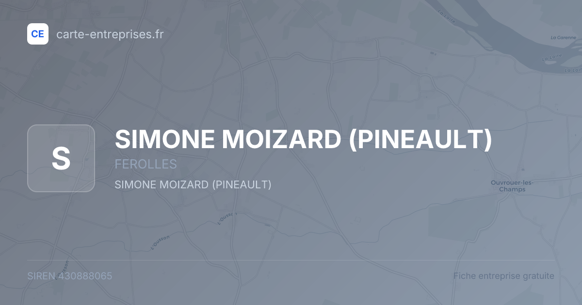 SIMONE MOIZARD (PINEAULT) — 430888065 — fiche entreprise