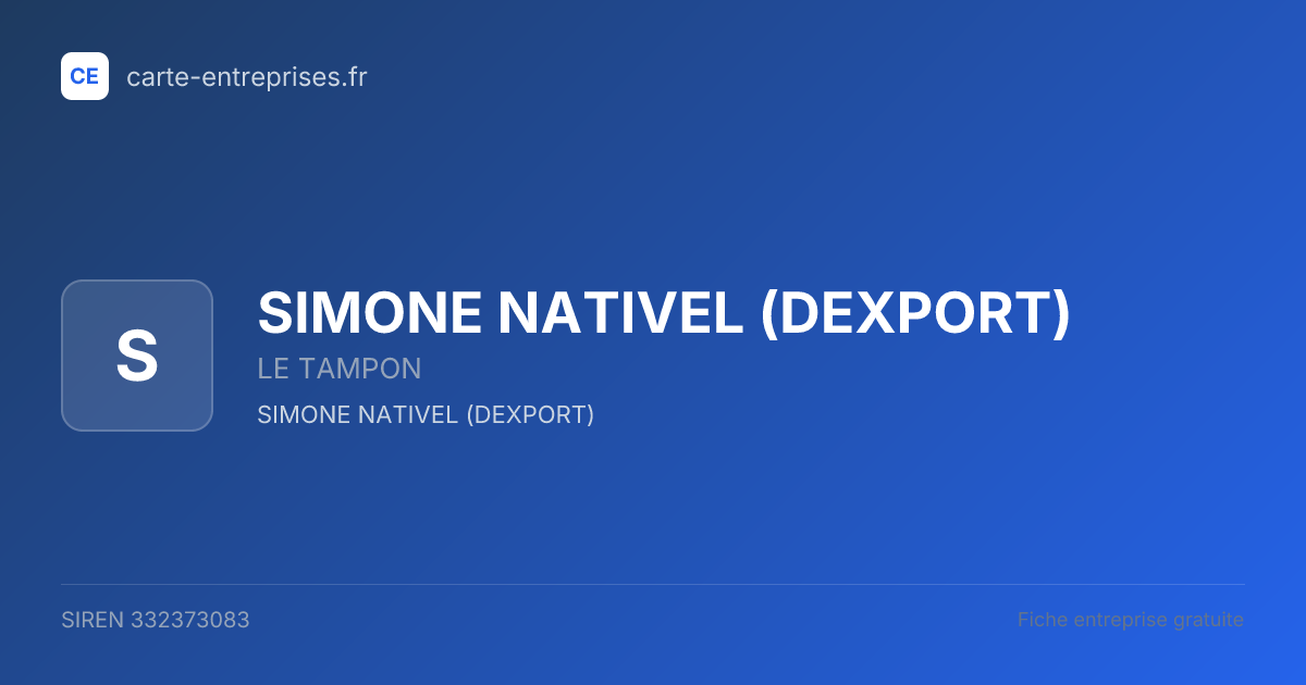 SIMONE NATIVEL (DEXPORT) — 332373083 — fiche entreprise