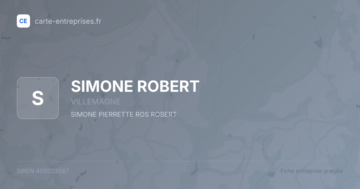 SIMONE ROBERT — 405032087 — fiche entreprise