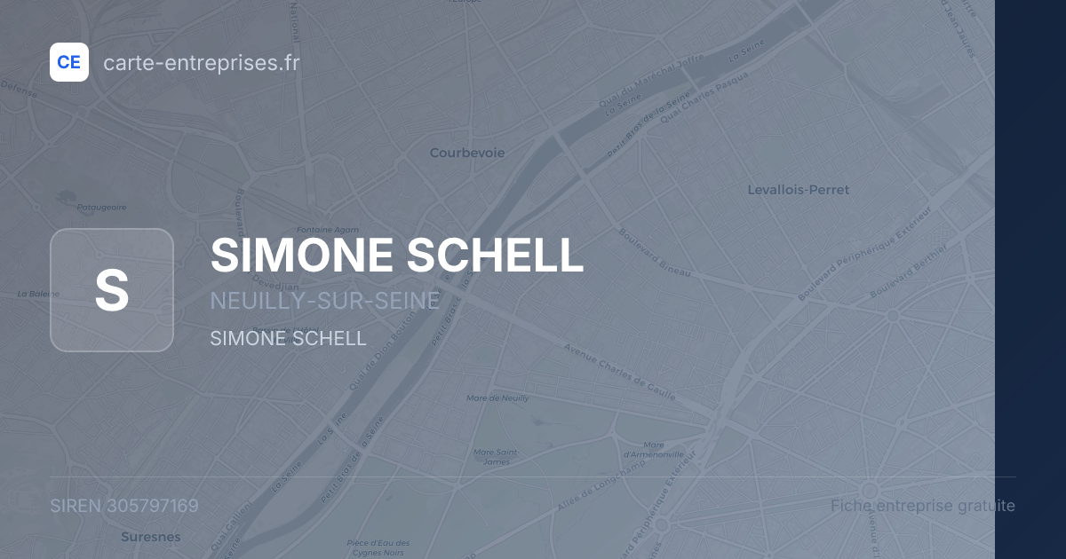SIMONE SCHELL — 305797169 — fiche entreprise