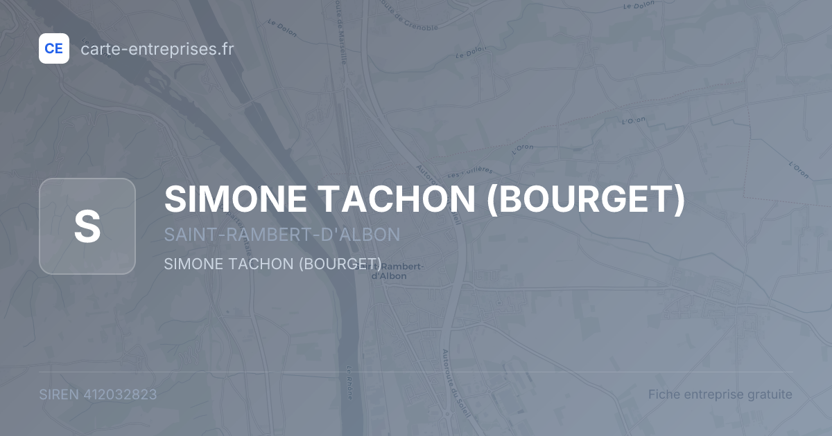 SIMONE TACHON (BOURGET) — 412032823 — fiche entreprise