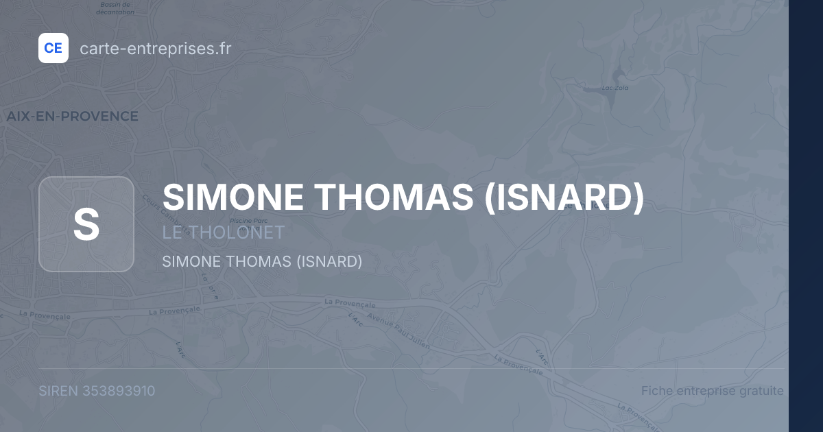 SIMONE THOMAS (ISNARD) — 353893910 — fiche entreprise