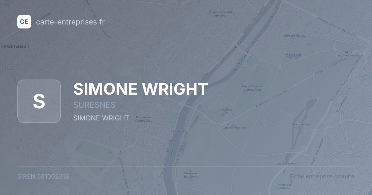 SIMONE WRIGHT — 581002318 — fiche entreprise