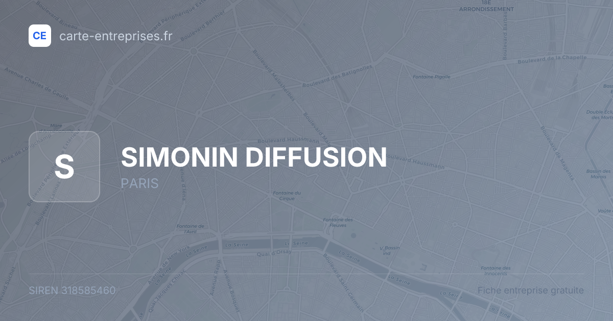 SIMONIN DIFFUSION — 318585460 — fiche entreprise