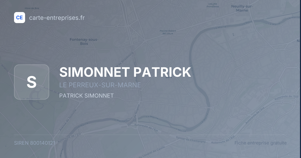 SIMONNET PATRICK — 800140121 — fiche entreprise