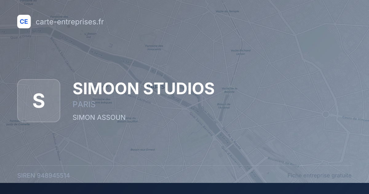 SIMOON STUDIOS — 948945514 — fiche entreprise