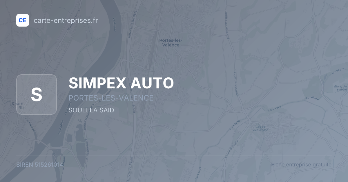 SIMPEX AUTO — 515261014 — fiche entreprise
