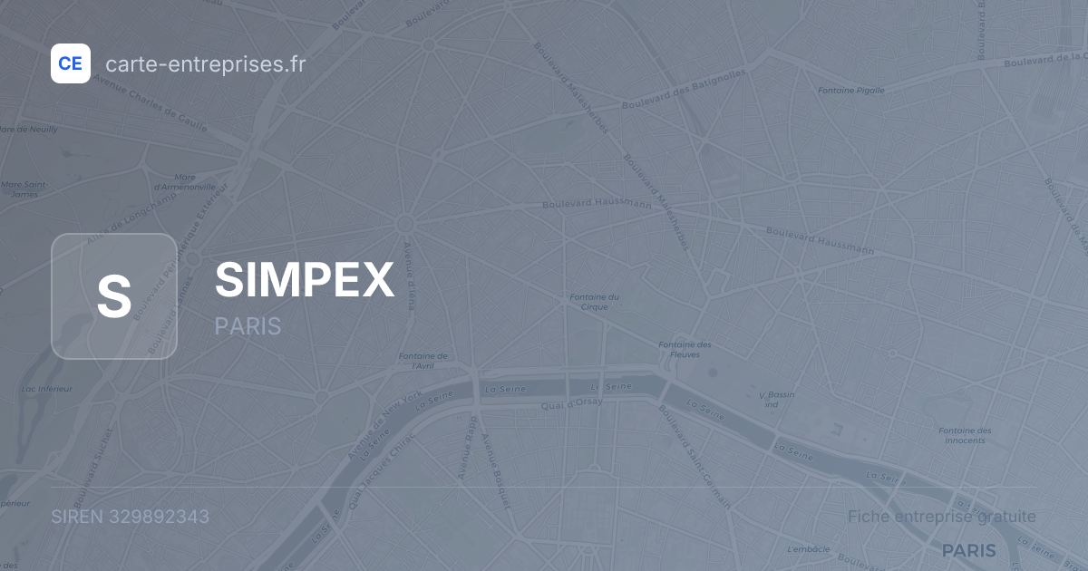 SIMPEX — 329892343 — fiche entreprise