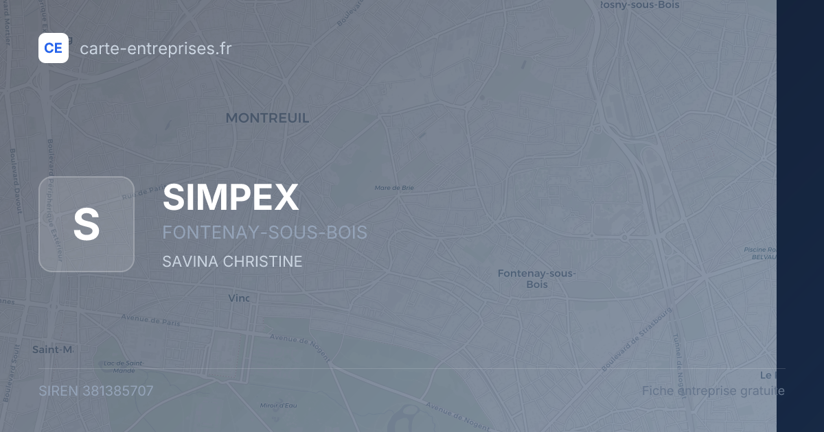 SIMPEX — 381385707 — fiche entreprise