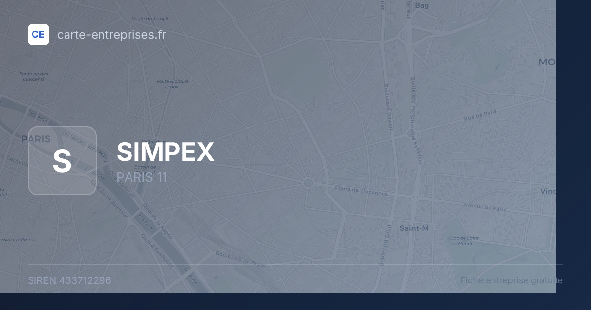 SIMPEX — 433712296 — fiche entreprise