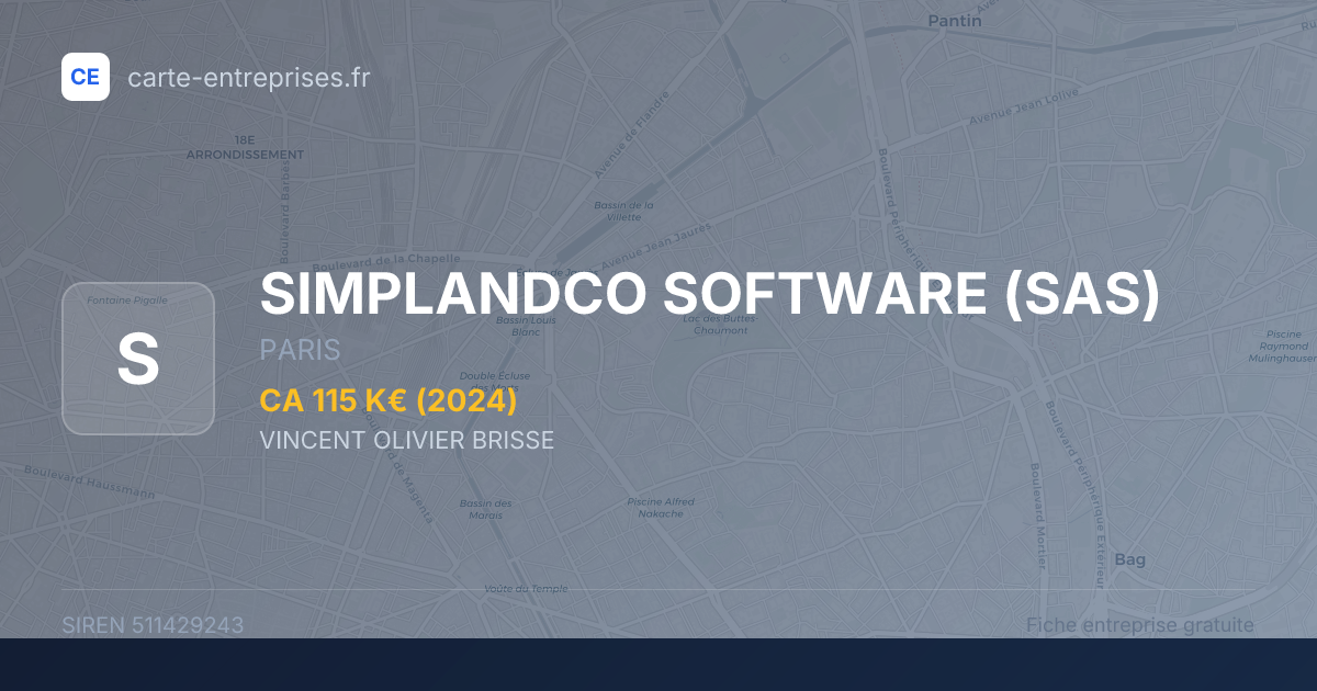 SIMPLANDCO SOFTWARE (SAS) — 511429243 — fiche entreprise