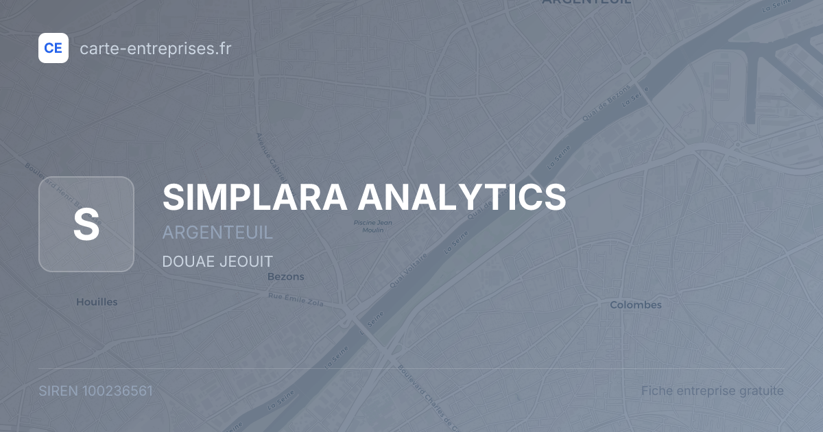 SIMPLARA ANALYTICS — 100236561 — fiche entreprise