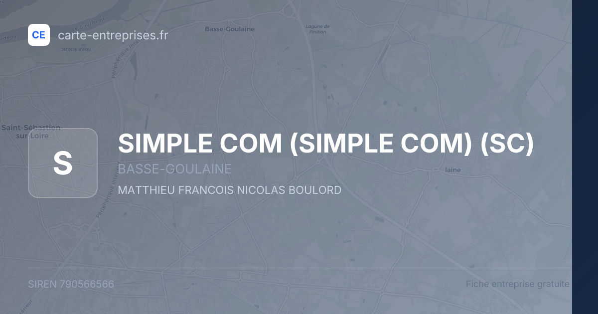 SIMPLE COM (SIMPLE COM) (SC) — 790566566 — fiche entreprise