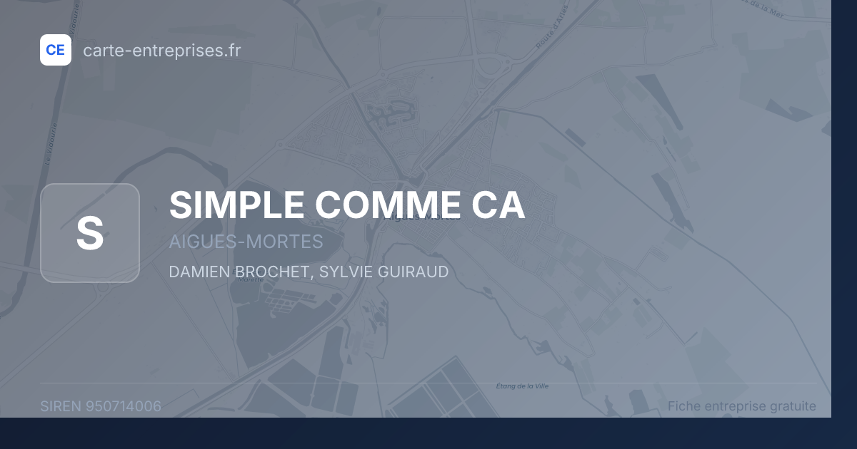 SIMPLE COMME CA — 950714006 — fiche entreprise