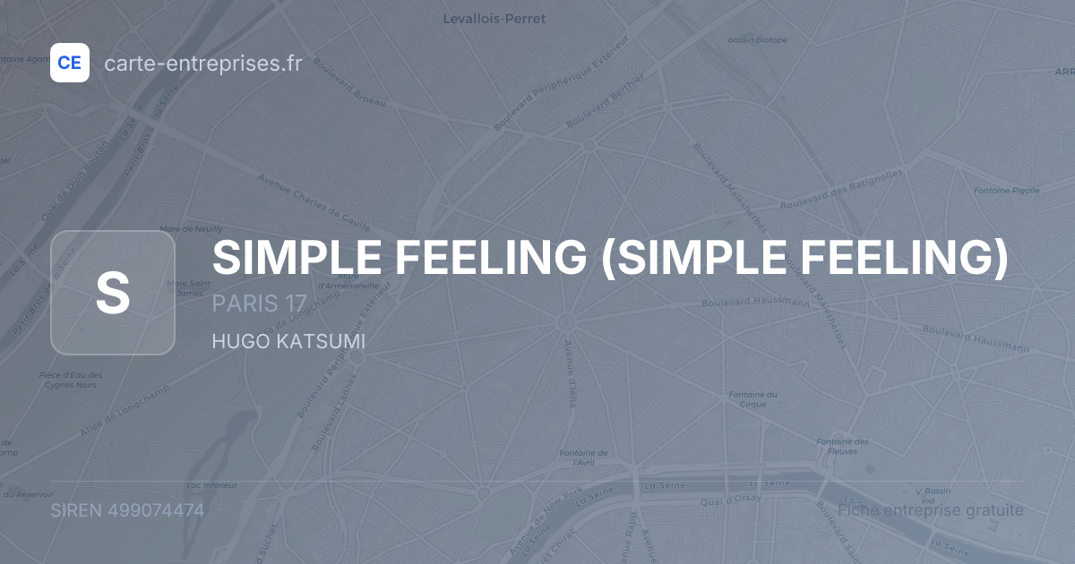 SIMPLE FEELING — 499074474 — fiche entreprise