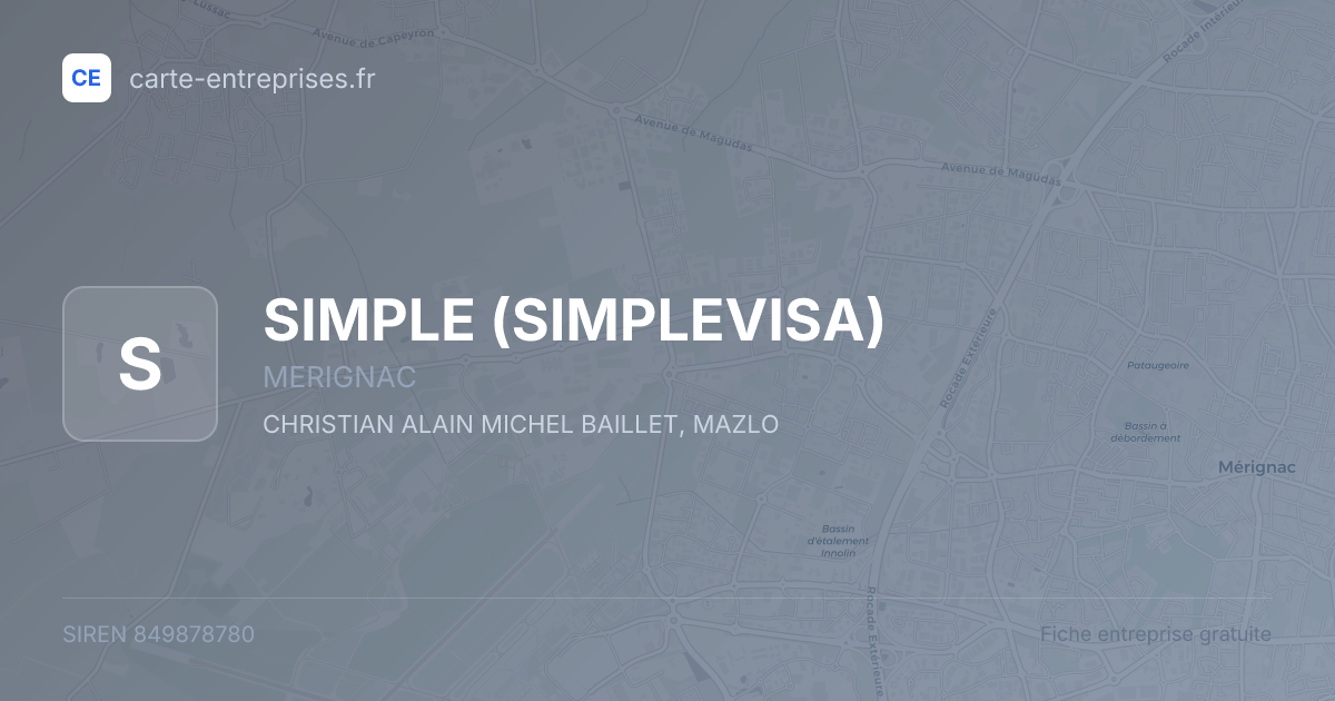 SIMPLE (SIMPLEVISA) — 849878780 — fiche entreprise