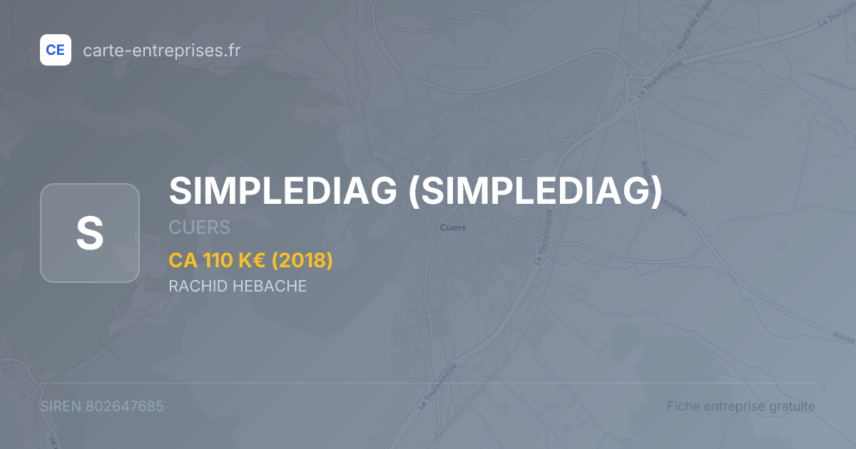 SIMPLEDIAG — 802647685 — fiche entreprise