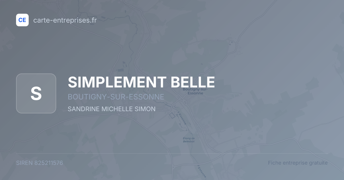 SIMPLEMENT BELLE — 825211576 — fiche entreprise