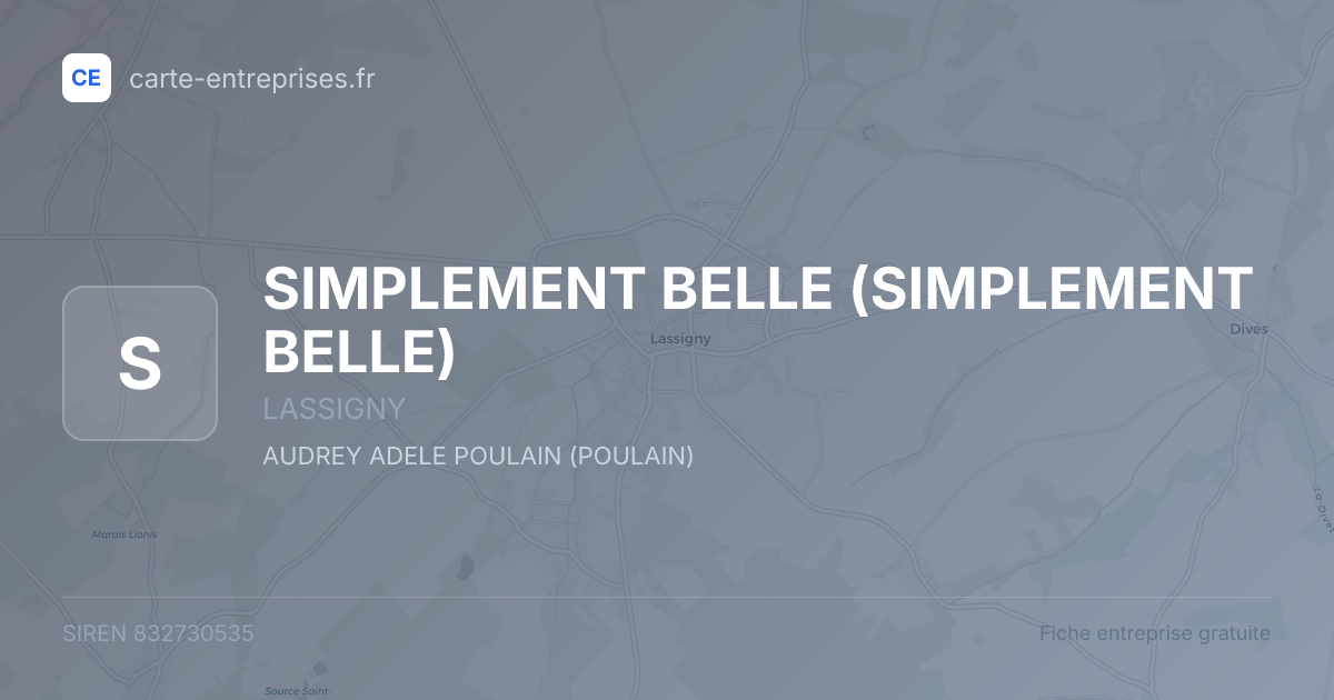 SIMPLEMENT BELLE — 832730535 — fiche entreprise