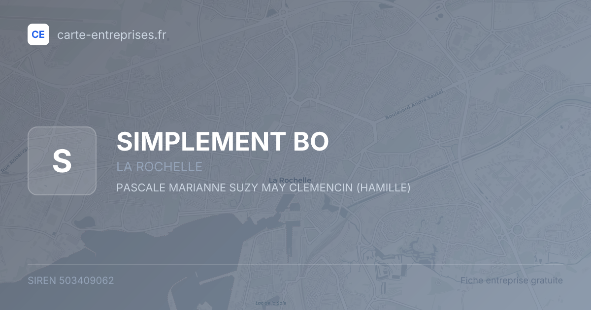 SIMPLEMENT BO — 503409062 — fiche entreprise
