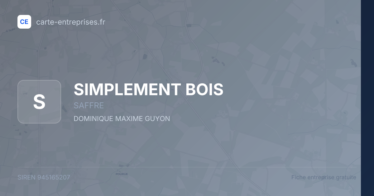 SIMPLEMENT BOIS — 945165207 — fiche entreprise