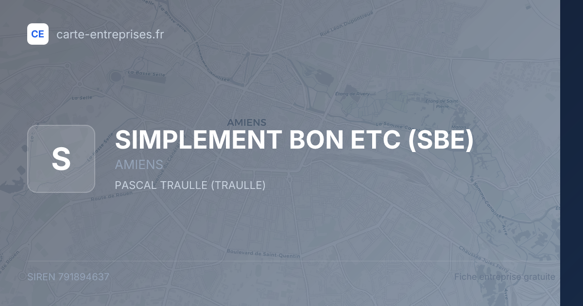 SIMPLEMENT BON ETC (SBE) — 791894637 — fiche entreprise