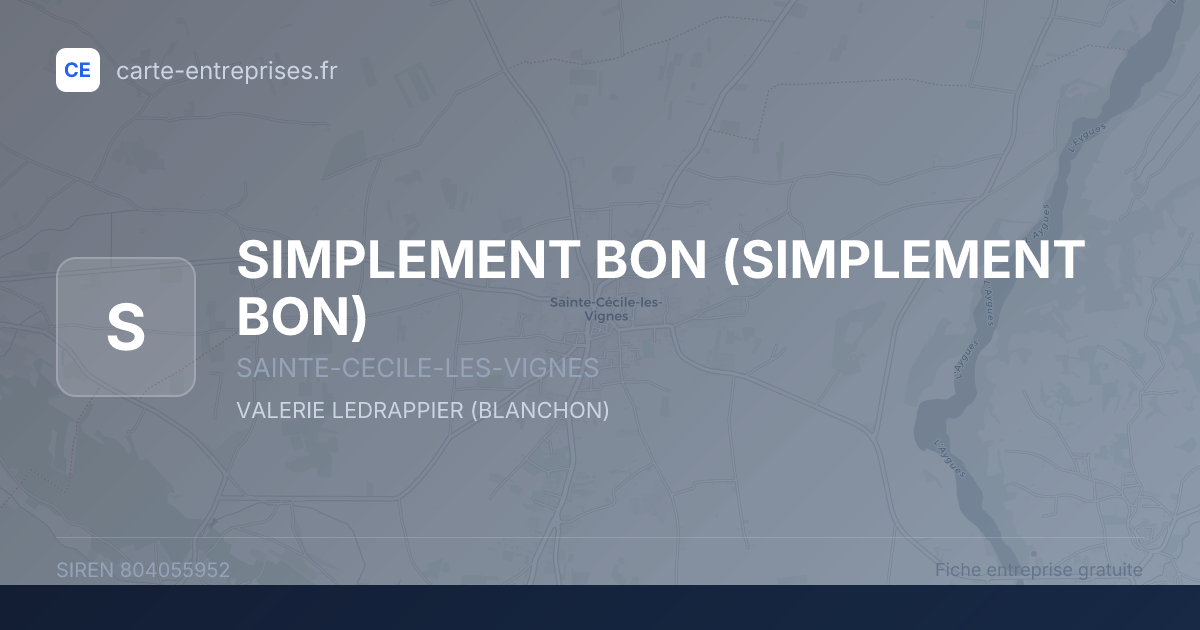 SIMPLEMENT BON — 804055952 — fiche entreprise