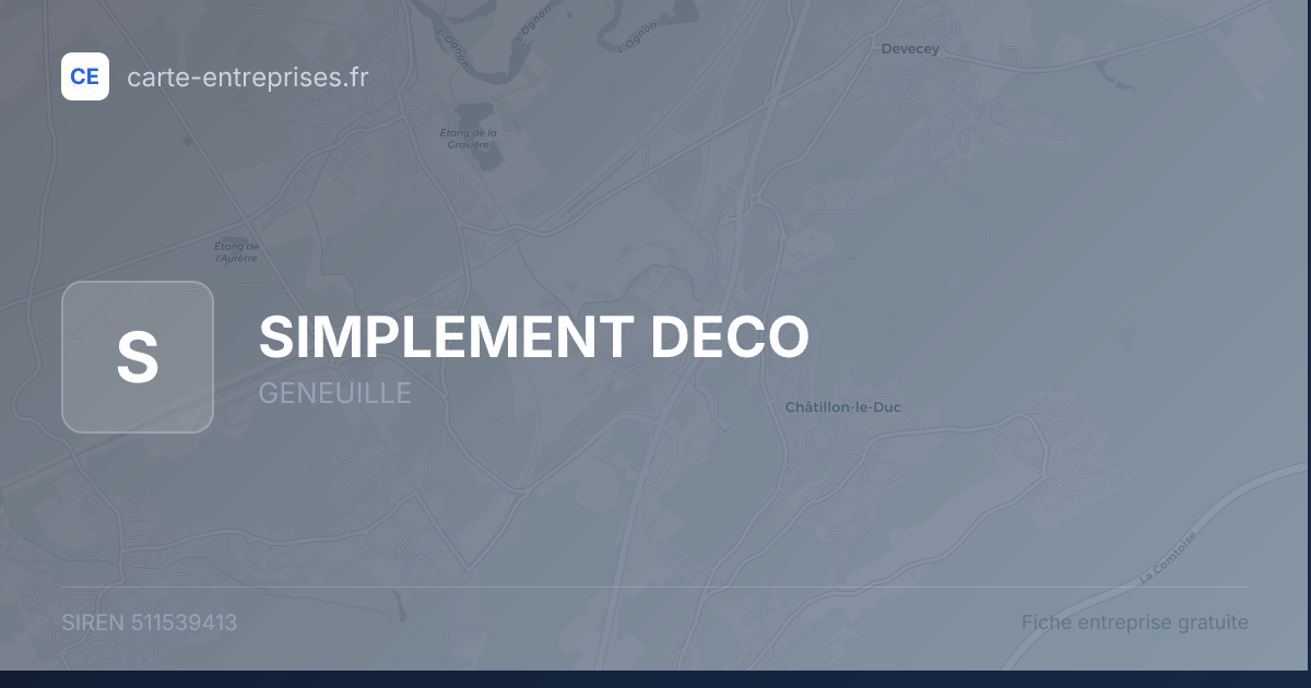 SIMPLEMENT DECO — 511539413 — fiche entreprise