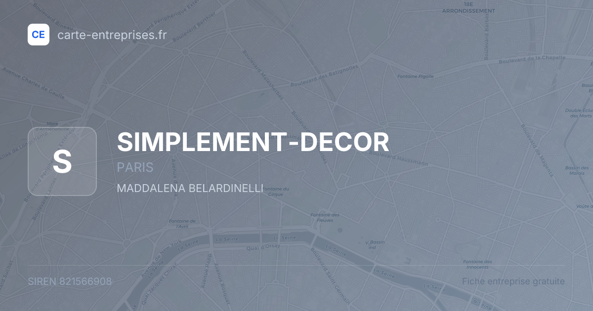 SIMPLEMENT-DECOR — 821566908 — fiche entreprise