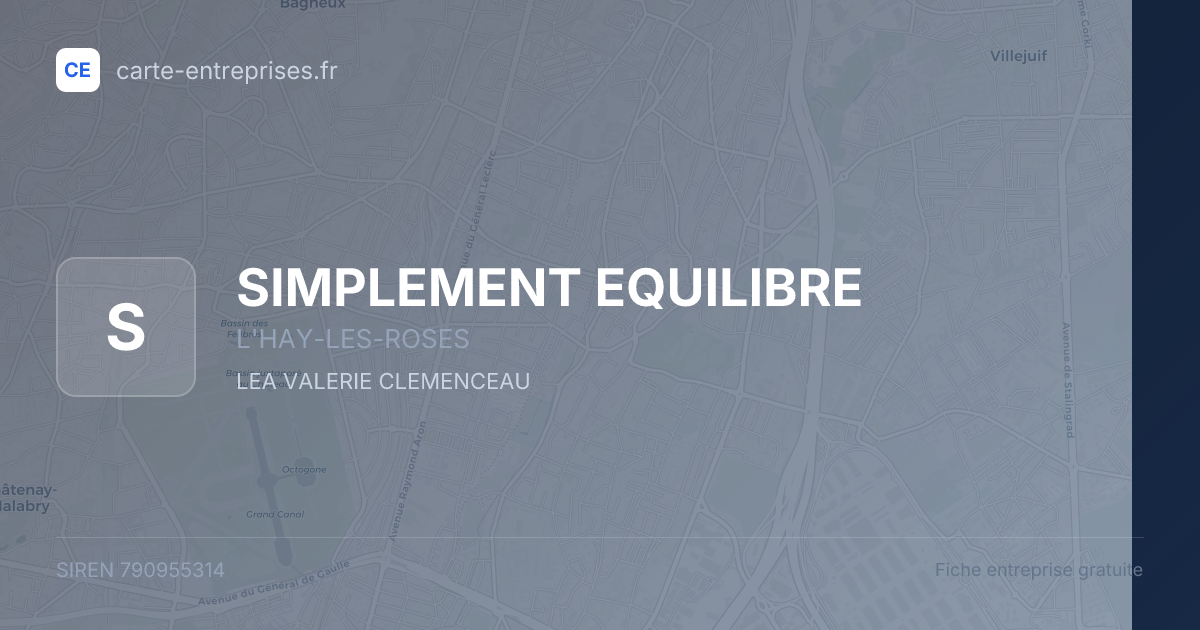 SIMPLEMENT EQUILIBRE — 790955314 — fiche entreprise
