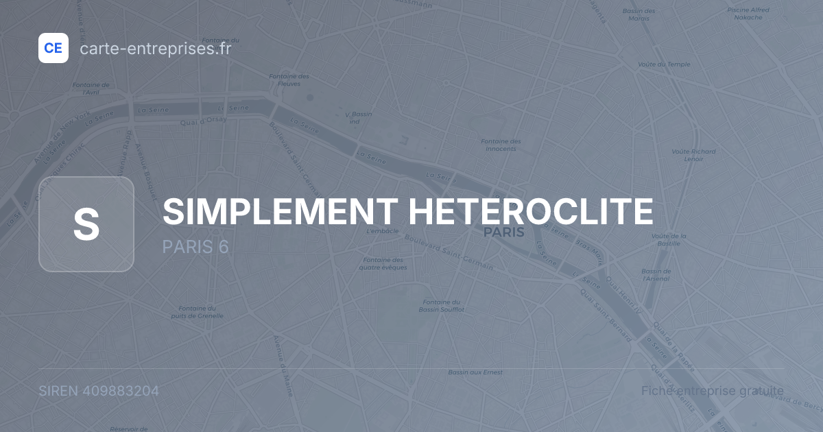 SIMPLEMENT HETEROCLITE — 409883204 — fiche entreprise