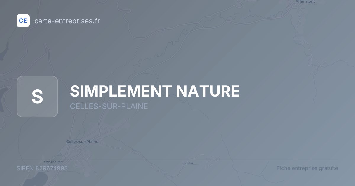 SIMPLEMENT NATURE — 829674993 — fiche entreprise