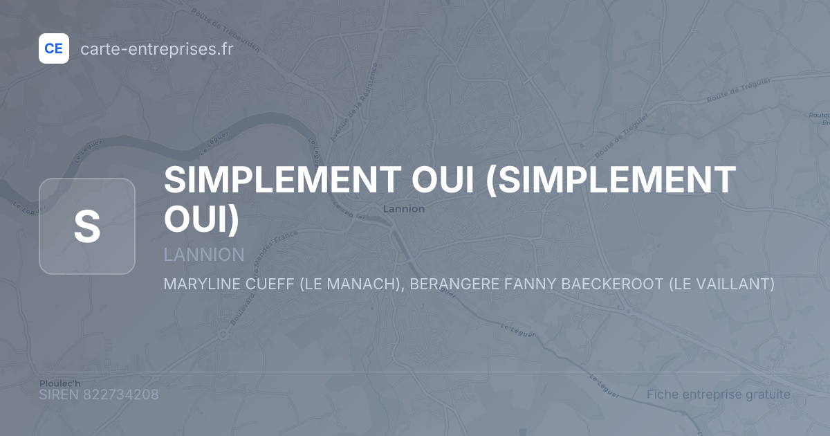 SIMPLEMENT OUI — 822734208 — fiche entreprise