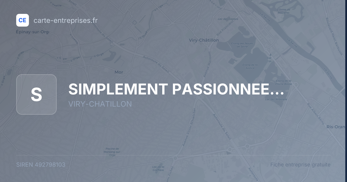 SIMPLEMENT PASSIONNEE... — 492798103 — fiche entreprise