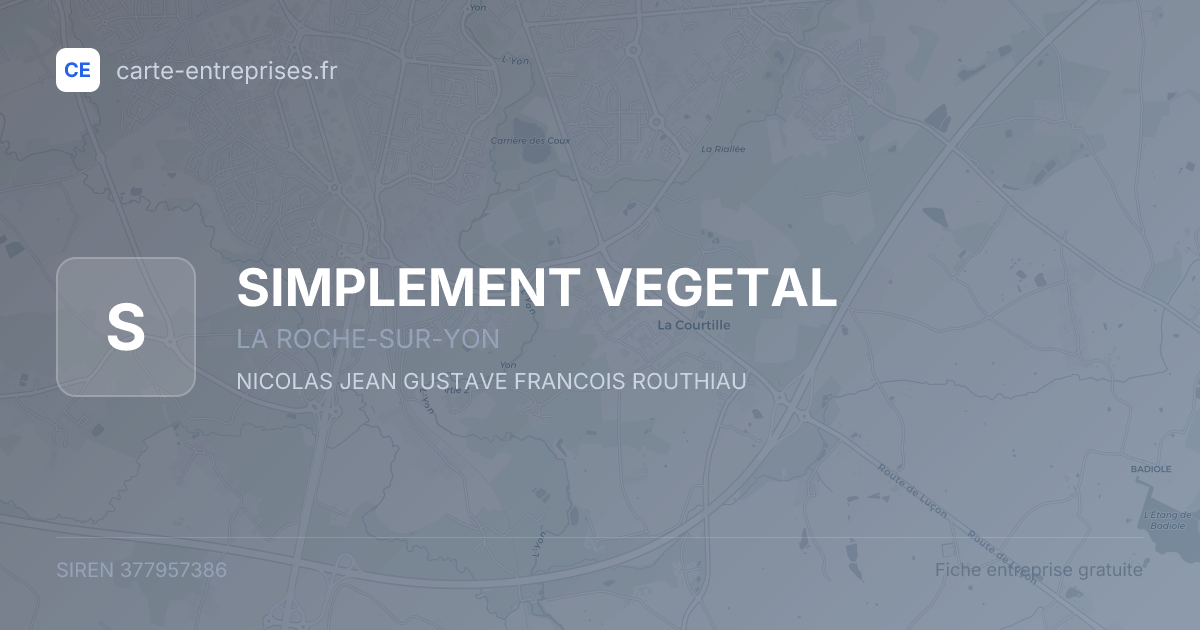SIMPLEMENT VEGETAL — 377957386 — fiche entreprise