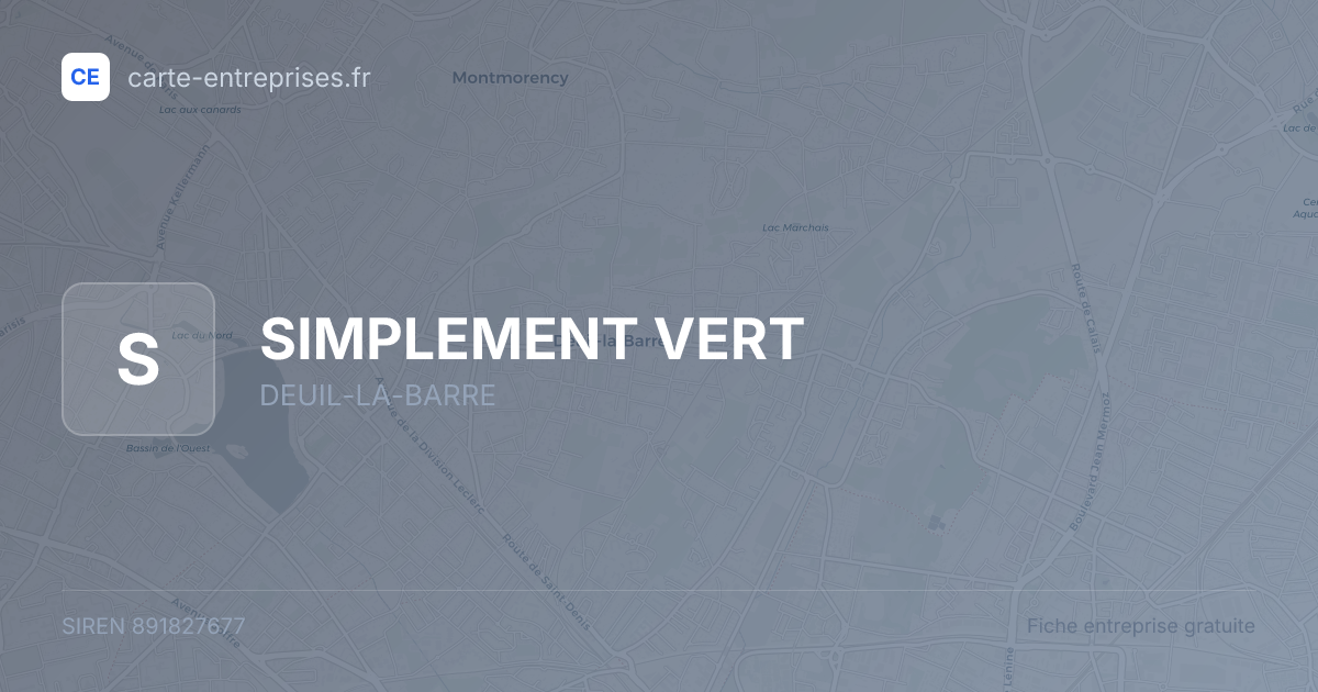 SIMPLEMENT VERT — 891827677 — fiche entreprise