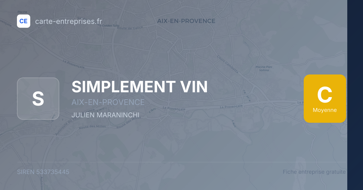 SIMPLEMENT VIN — 533735445 — fiche entreprise