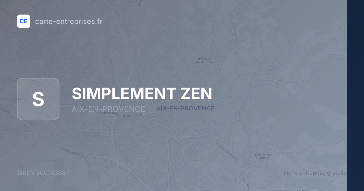 SIMPLEMENT ZEN — 500743687 — fiche entreprise