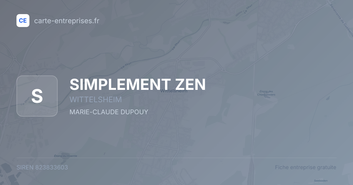 SIMPLEMENT ZEN — 823833603 — fiche entreprise