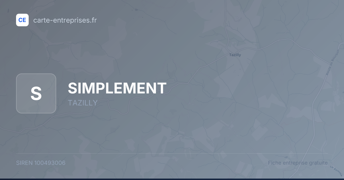 SIMPLEMENT — 100493006 — fiche entreprise
