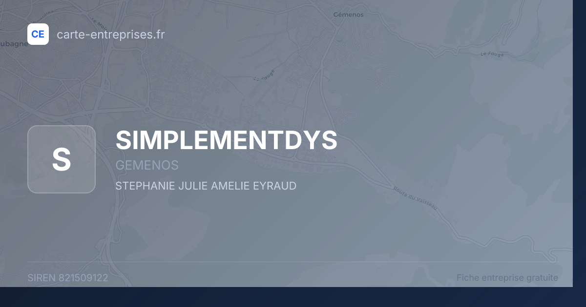 SIMPLEMENTDYS — 821509122 — fiche entreprise