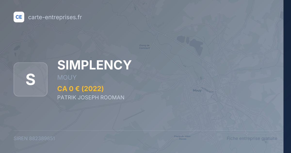 SIMPLENCY — 882389851 — fiche entreprise
